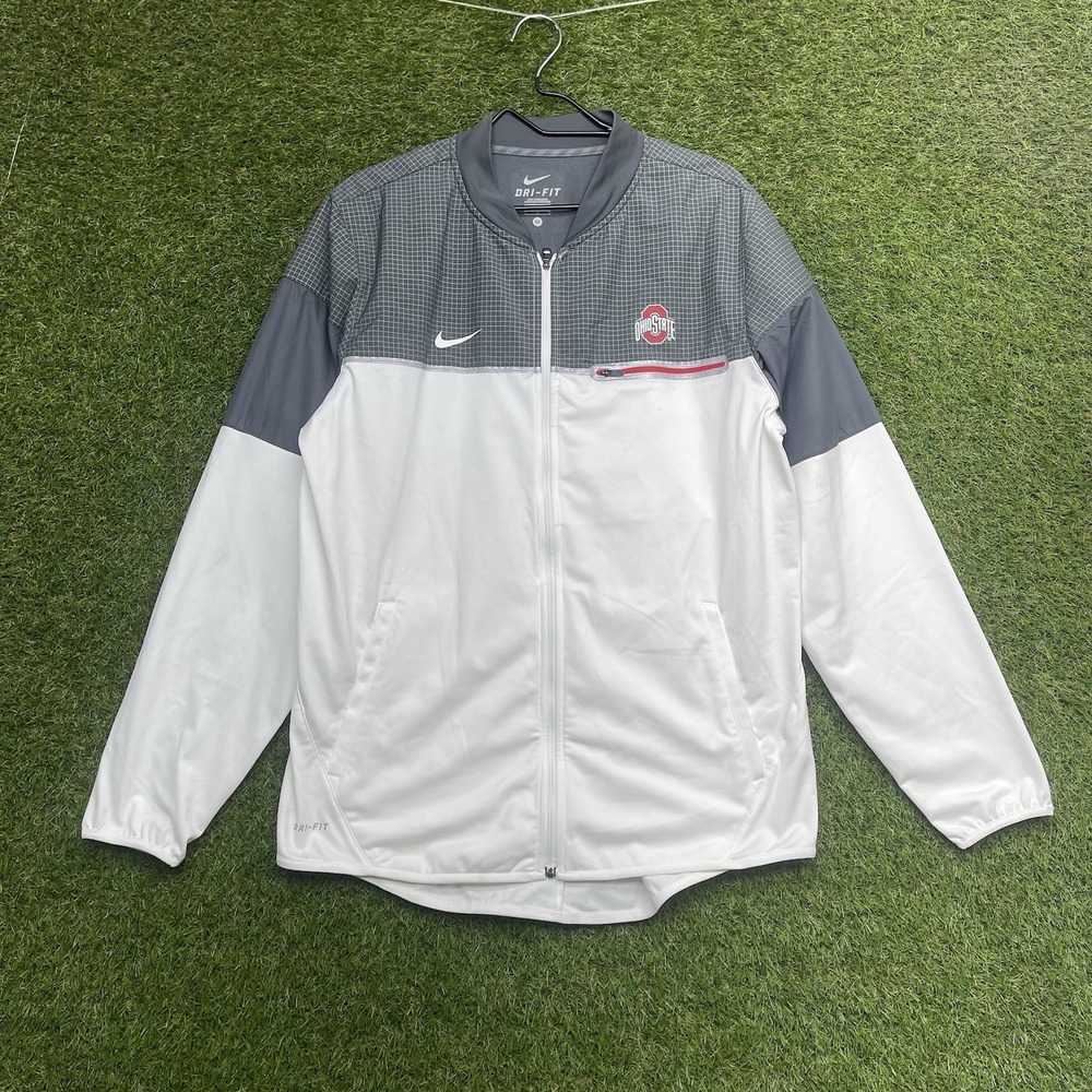 Ohio State Buckeyes Nike Jacket Mens Medium Full Zip Windbreaker Sporty Golf OSU